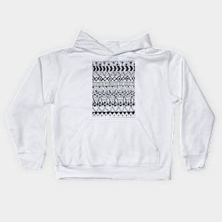 Second Black Line Doodle Pattern Kids Hoodie